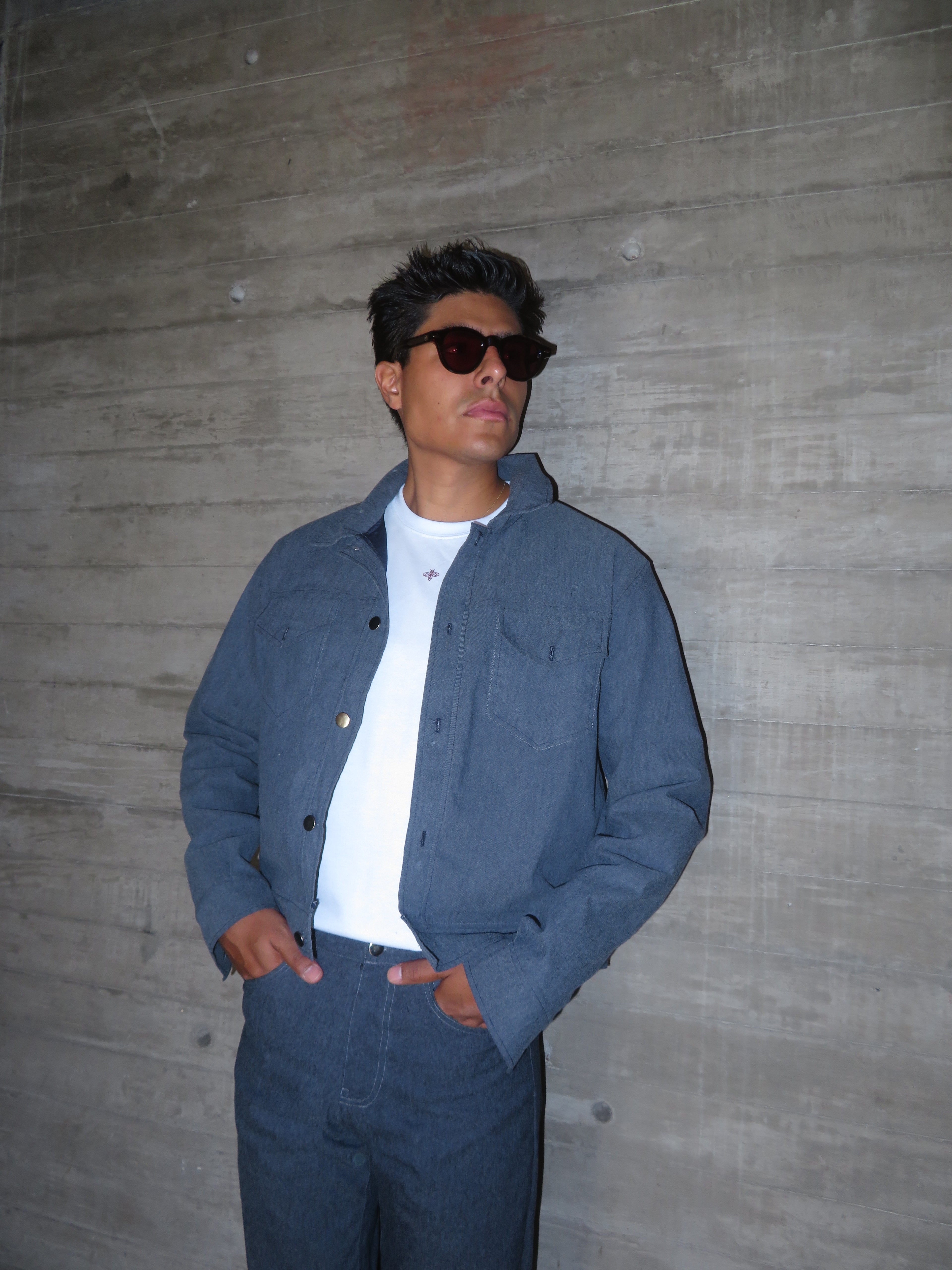 Chamarra Boston Efecto Mezclilla