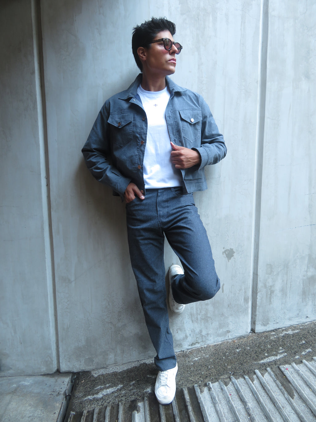 Chamarra Boston Efecto Mezclilla