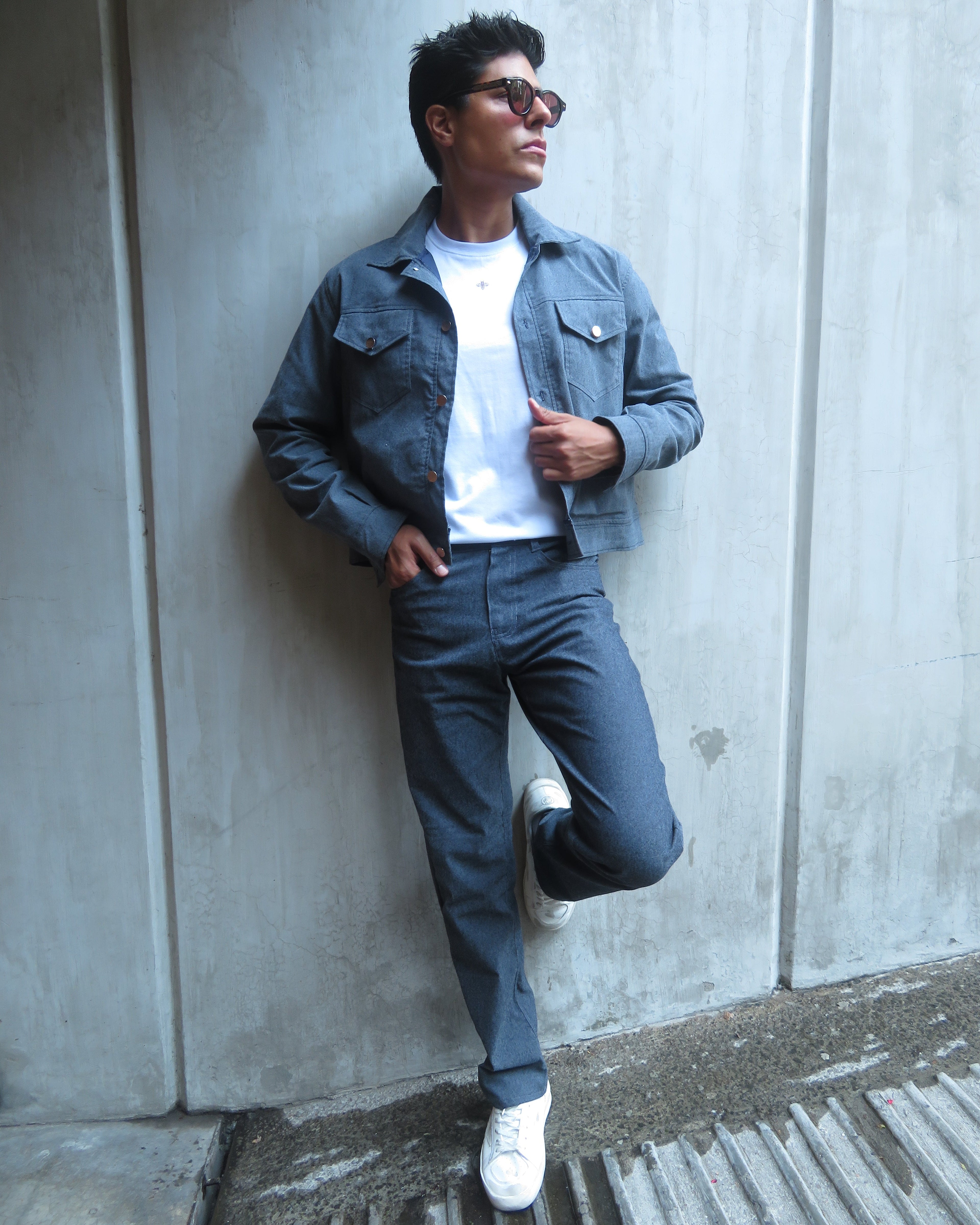 Boston Denim Effect Trousers