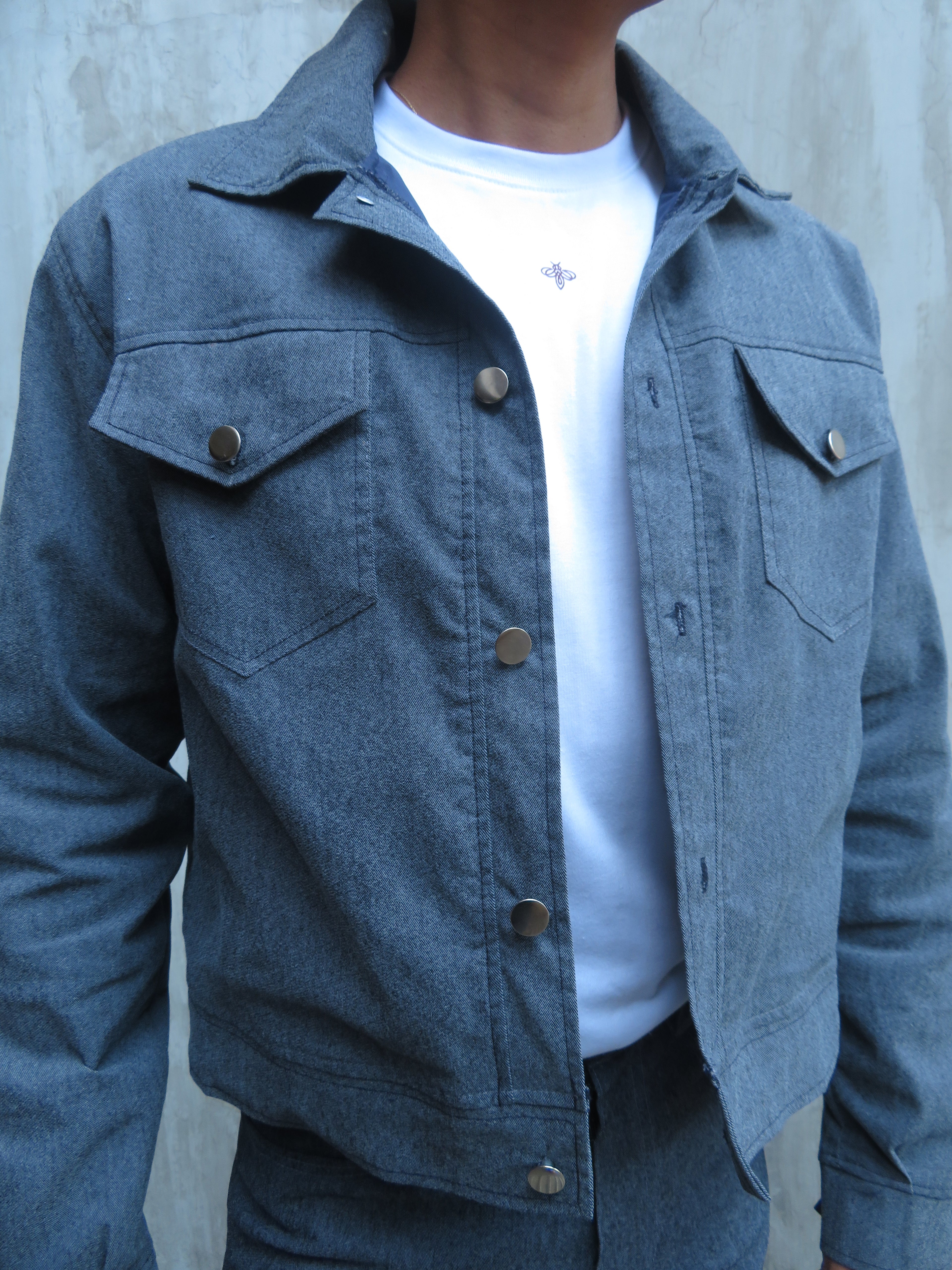 Chamarra Boston Efecto Mezclilla