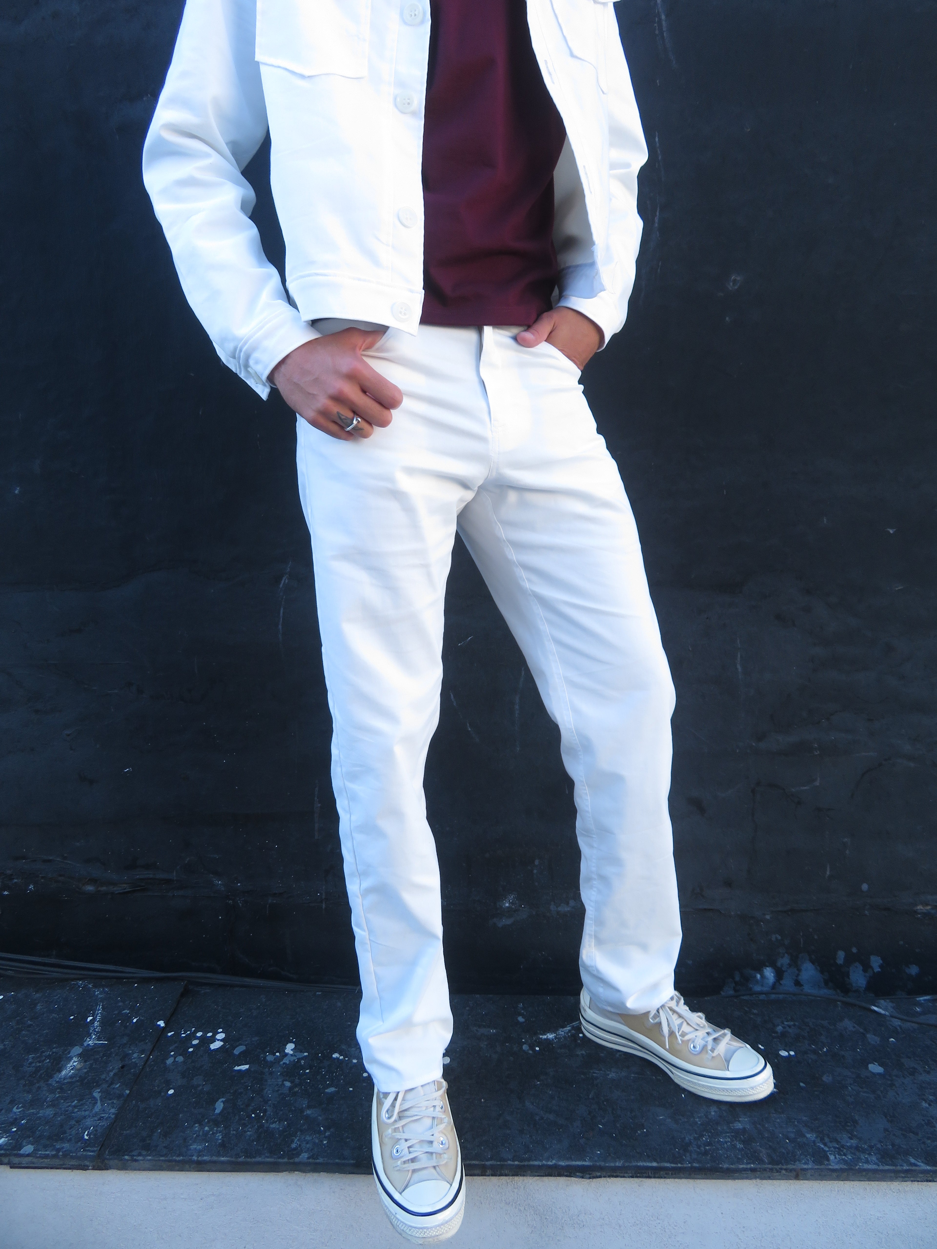 Pantalón Boston Blanco Roto