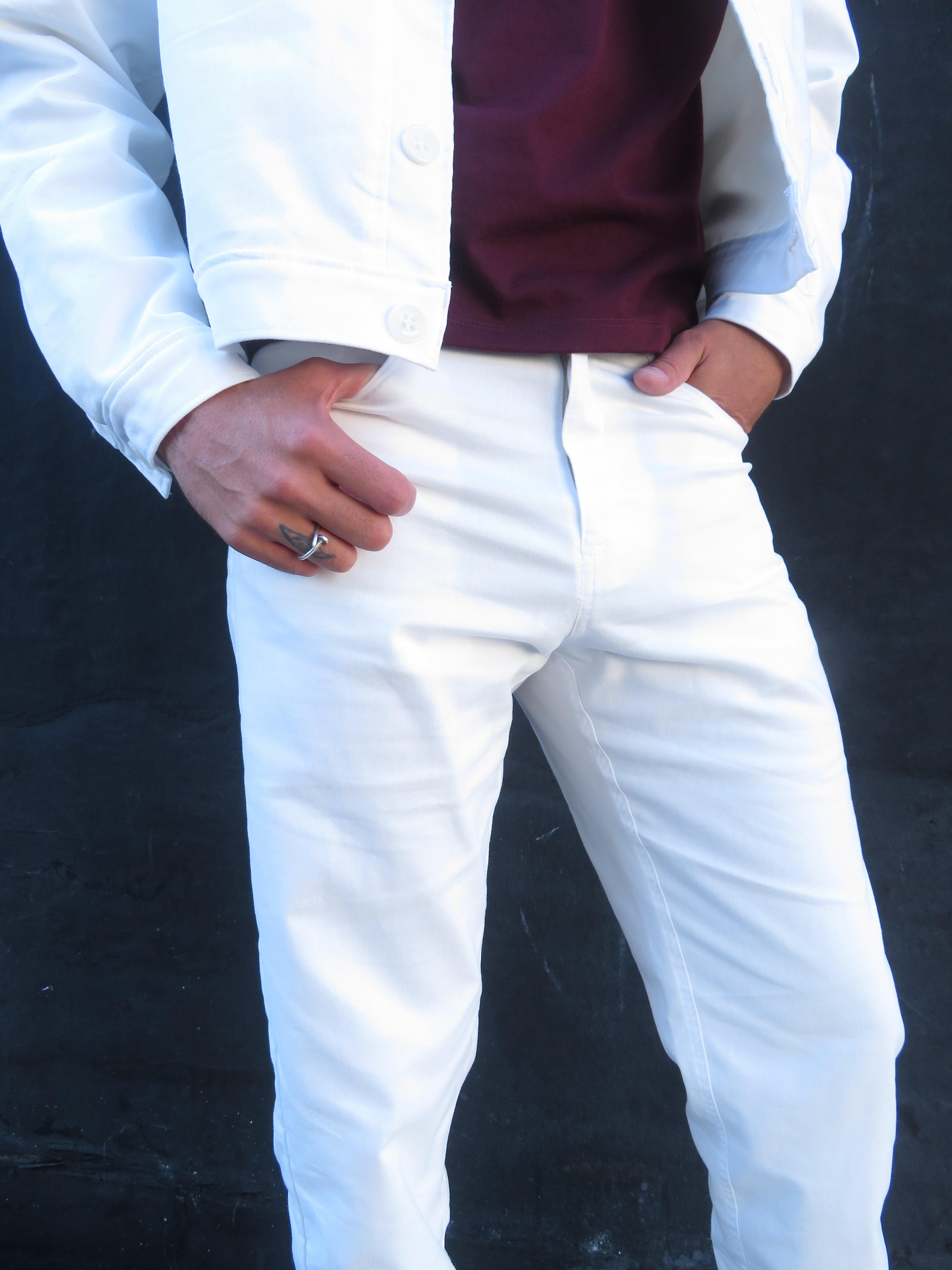 Pantalón Boston Blanco Roto